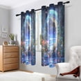 thumbnail image 2 of Yayeee Window Curtains Light Filtering 63"x52" Grommet Panel Pair Home Living Room Decor, Beautiful Floral Moon, 2 of 7