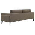 thumbnail image 3 of Benjara Fiza 2pc Living Room Sofa Set, Track Arms, Mitred Accents, Brown, 3 of 9