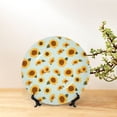 thumbnail image 6 of Bingfone Vintage White Polka Dot Sunflower Print Bone China Dinner Decorative Plates,Handmade Ceramic Dinner Plate with Stand for Home Club-7in, 6 of 6