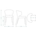thumbnail image 3 of Manhattan Comfort Conrad 17.3" Tweed/Metal Dining Chair in Wheat (Set of 2), 3 of 10