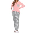 thumbnail image 4 of Fantaslook Women Pajama Sets 2 Piece Long Sleeve Pajama Sets With Long Printed Jogger Pants Sleepwear Loose Lounge Sets, 4 of 9