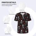 thumbnail image 4 of Balery Skeleton with Roses Baseball Jersey for Men Casual Button Down Shirts Short Sleeve Active Team Sports Uniform-XX-Large, 4 of 9