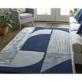 thumbnail image 3 of 5' X 8' Blue And Silver Wool Geometric Tufted Handmade Area Rug, 3 of 10
