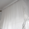 thumbnail image 3 of White Ruffle Curtains for Bedroom - Chic Ruffle Trim Curtains Privacy Drapes for Dining Room / Bathroom / Canopy Bed(1 Panel,59 x 78 Inch) M01, 3 of 5
