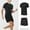 Black, variant on Dxzfnsa Men's Workout Sets Mens Athletic Round Neck Short Sleeve Shirts Elastic Waist Shorts Sets Summer Running Gym Solid Color Tracksuits