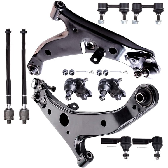 CCIYU Inner Tie Rod Ends Lower Ball Joints Lower Control Arms Outer Tie Rod Front Sway Bar Links Compatible fit for Chevy Prizm 96-97 for Geo Prizm 96-02 for Toyota Corolla 10pcs Suspension Kit