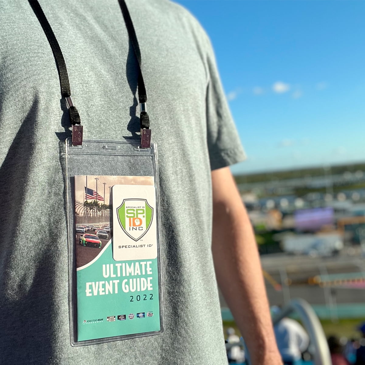 25 Pack - 4 x 8 Inch Extra Large Ticket & Event Credential Badge Holders with Double Sided Lanyards with Two Bulldog Clips, by Specialist ID (Green)