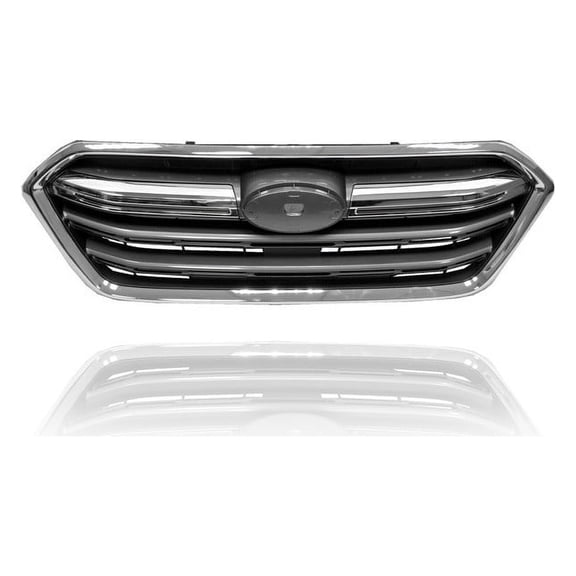 Grille - Compatible/Replacement for '18-19 Subaru Outback Touring - Main Chrome Frame, Gray Insert, With Emblem Provision - 91121AL17B