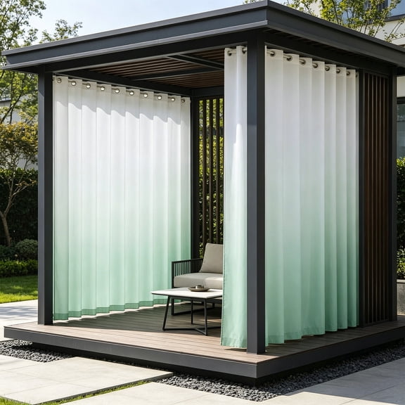 79"x71" Outdoor Waterproof Curtain, Thickened Privacy Screen Panel with Hanging Rings, Sun Shading Drape for Patio, Pergola, Porch & Gazebo, Windproof Fabric, 1 Panel