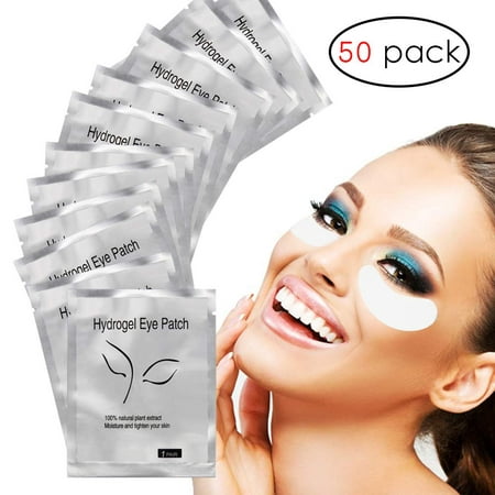 Mavis Laven Hydrogel Eye Pad, Eye Gel Patch, 50Pairs/Set Grafted Eyelash Hydrogel Under Eye Gel Pad Patch Mask Sticker Silver Beauty