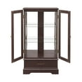 thumbnail image 5 of Glass Cabinet Lighted Glass Cabinet Curio Display Cabinet with Adjustable Glass Shelves 2 Doors and 1 drawer Cabinet Bulb Included, 5 of 14