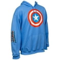 thumbnail image 2 of Captain America Shield Symbol with Sleeve Print Text Pull Over Hoodie-Large, 2 of 3