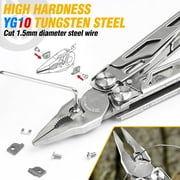 BIBURY Multitool Pliers, 31-in-1 Stainless Steel Multi Tool with Replaceable Wire Cutters and Saw, Foldable Heavy-duty Multitool Set with Scissors and Screwdriver for Hiking Camping Survival Repair