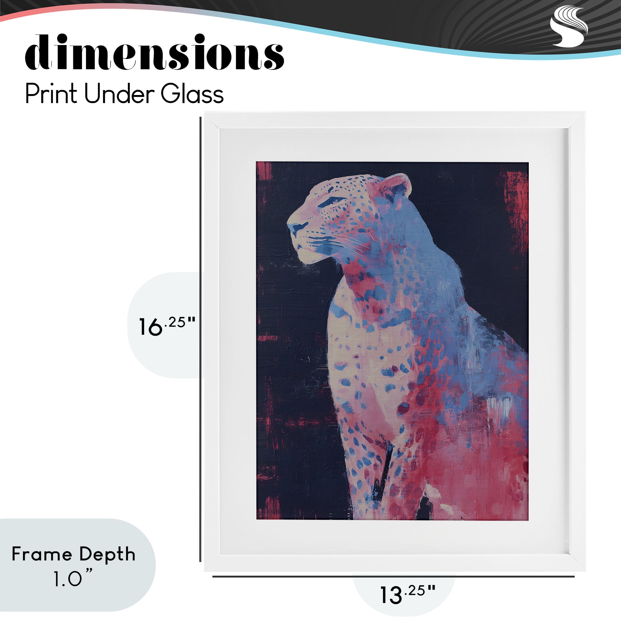 Stupell Industries Predator Pride Leopard White Framed Print Under Glass, design by Svetlana Aleynikova