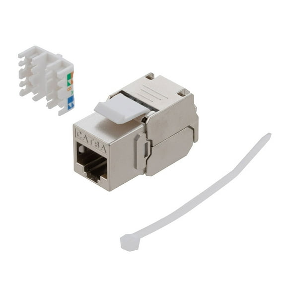 NavePoint CAT6A Shielded Toolless Keystone Jack 10 pack, Silver