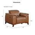 thumbnail image 7 of Bergamo Coach Brown Top Grain Leather Power Reclining Chair, 7 of 7