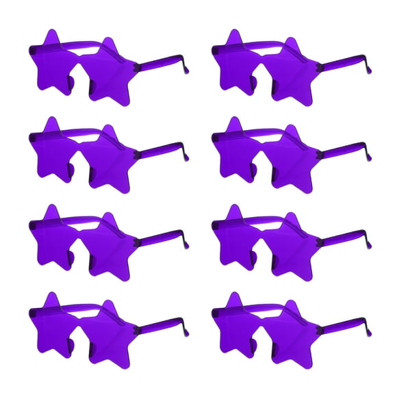 Unique Bargains 8 Pcs Star Shaped Sunglasses for Beach Party Rainbow Glass Birthday Purple