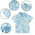 thumbnail image 3 of LYMAYTER Kids Baby Boys Tees Tops Toddler Summer Lapel Tees Printed Pullover T-Shirt Boys Casual Versatile Thin Shirt Tops 3-10Y, 3 of 8