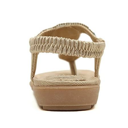 

Aayomet Walking Sandals Women Korean Women s Crossborder Glass Rhinestone Foreign Trade Large Sandals In Summer Gold 8.5