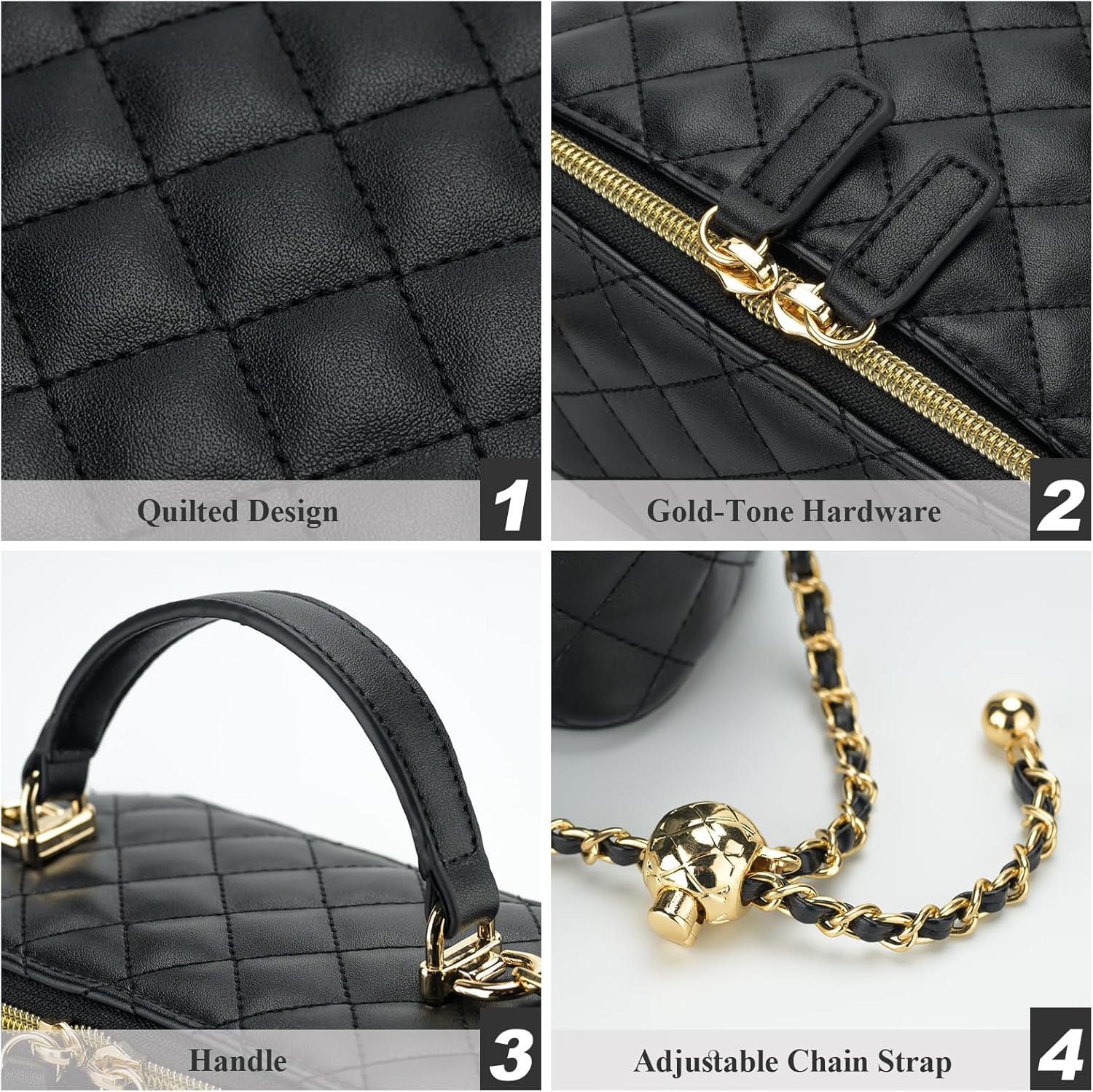 mirlewaiy Mini Quilted Box Crossbody Bags for Women, Small Square Designer Clutch Purses with Adjustable Chain Strap
