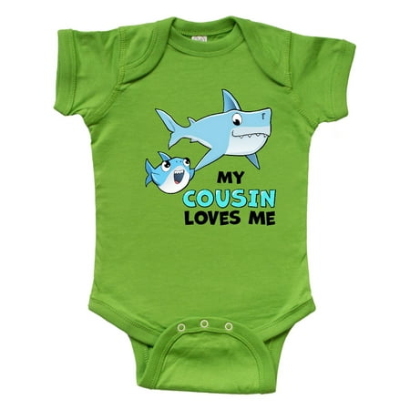 

Inktastic My Cousin Loves Me with Cute Sharks Gift Baby Boy or Baby Girl Bodysuit