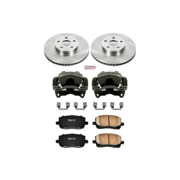 PowerStop Front Stock Replacement Brake Pad and Rotor Kit with Calipers Fits: PONTIAC TOYOTA Select Models KCOE2316