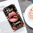 thumbnail image 6 of FKBRCL4U Compatible with Samsung Galaxy S22 Ultra Case, Glitter Red Rose Queen Leopard Lipstick Luxury Golden Decoration for Girl Women Soft TPU Shockproof Protective Hard PC Back, 6 of 7