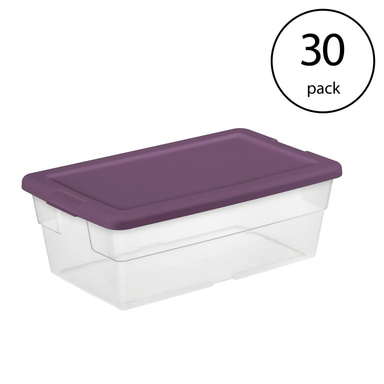 Sterilite Stackable 6 Qt Storage Box Container, Clear