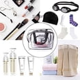 thumbnail image 3 of Bolsa de viaje para artículos de tocador de 3 uds., bolsa de maquillaje de viaje, bolsas de maquillaje transparentes con bolsas con cremallera, bolsas de cosméticos para mujer, juego de viaj, 3 of 5