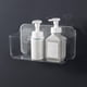 thumbnail image 3 of Estante de ducha, estante de baño, cesta de ducha sin taladrar, organizador de baño montado en la pared para cocinas y baños, PET transparente, 3 of 7