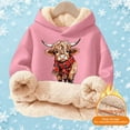 thumbnail image 5 of Big Girls Hoodies Sweatshirts Girls Lined Hoodie Cute Print Sweatshirt Warm Pullover Top Cozy Youth Outerwear Pink 11T-12T, 5 of 5