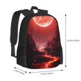 thumbnail image 3 of Daiia Red Moon Lava Backpack for Men and Women -Durable Backpack Large Capacity, Water-Resistant Bag with Adjustable Straps and Laptop Compartment, 3 of 9