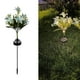 thumbnail image 1 of Lámpara Solar de Jardín con Forma de Flor de Lirio, Ideal para Decorar Exteriores, Patios y Jardines. Luz Ambiental Led Artificial de 7 Cabezas., 1 of 7