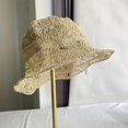 thumbnail image 6 of SikaFu Grass Woven Hollow Summer Fisherman Hat For Women, Breathable, Lightweight, Sunscreen, And Sunshade. French Elegant, Foldable, And Minimalist Straw Hat, 6 of 6