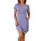 thumbnail image 1 of INSPIRAR CHIC Camisones de Mujer Camisetas de Noche con Impresión de Gatos Vestido de Sueño de Manga Corta Túnicas de Noche XS Gris Púrpura, 1 of 6