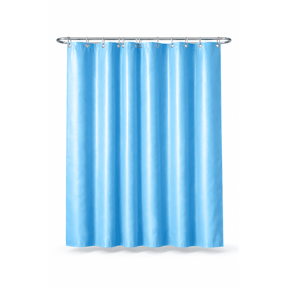 Heavyweight Light Blue Vinyl Shower Curtain Liner 70 x 72 Waterproof with 12 Metal Grommets Reinforced Top
