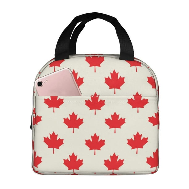 Easygdp Happy Canada Day Bolsa Térmica Premium - Tela Oxford Impermeable, Gran Capacidad, Bolsillo Frontal, Unisex para Trabajo, Escuela, Actividades al Aire Libre y Picnics