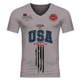 thumbnail image 3 of America 250 Shirt Men's Summer Graphic V Neck Short Sleeve Everyday Casual Tee Mens 4Th of July T Shirts Grey XXXXXL, 3 of 6