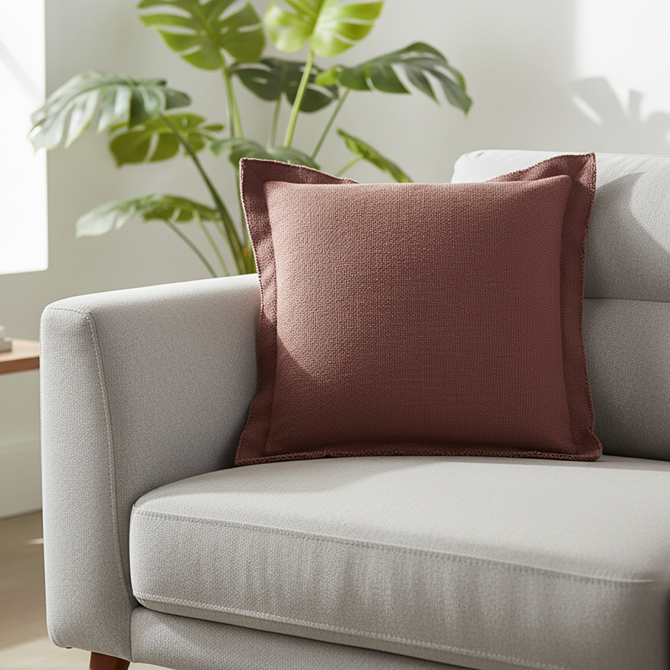Better Homes & Gardens 24x24 Blake Bi-Flange Throw Pillow Cover, Rich Cocoa