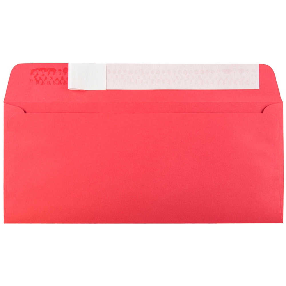 JAM Paper No. 10 Envelopes, 4 1/8 x 9 1/2, Red, 1000/Carton, Peel & Seal