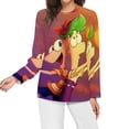 thumbnail image 3 of Phineas And Ferb Women’s Pajama Top 3D Digital Print Sleepwear Trendy Crewneck Pullovers Long Sleeve Shirts S, 3 of 8