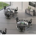 thumbnail image 6 of Lorell Relevance Series 120 Curve Panel Top Weathered Charcoal Laminate Rectangle Top - 47.25" Table Top Length x 34.13" Table Top Width x 1" Table Top Thickness - Assembly Required, 6 of 7