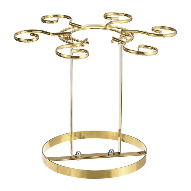 Encimera Vino Soporte para Vino Copas, Independiente Vino Copas Estante con 6 Ganchos, Metal Copas Soporte para Bar, Cocina Hogar Almacenamiento (Oro 265x230mm)