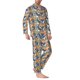 thumbnail image 2 of Fotbe Fashionable Paisley Pijama de Hombre con Estampado de Manga Larga, Conjunto de 2 Piezas, Ropa de Dormir Suave y Cómoda con Bolsillos-Small, 2 of 7
