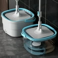 thumbnail image 2 of Household Rotating Mop And Bucket Set, Comes With 2 Free Cloths, Hand Wash, Dust Removal Mop, Sewage Separation, Dry And Wet Dual-use, Suitable For Hardwood Floors, Tiles, Marble, Etc., 2 of 9