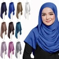 thumbnail image 3 of Wmool Luxury Shiny Silk Satin Feel Maxi Long Hijab Shawl Wrap W1B7, 3 of 9
