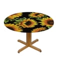 thumbnail image 3 of ONETECH Spring Sunflower Tablecloth Round 60 Inch Ruitic Yellow Floral Table Cloth Waterproof Fabric Farmhouse Sun Flower Tablecloths Decorative for Holiday Home Party Wedding Picnic, 3 of 7