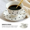 thumbnail image 5 of Raindrops Black Ceramic Coffee Cup Set with Saucer for Storage Use Simple Design and Material 1 Set, 5 of 6