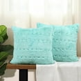 thumbnail image 5 of Home Soft Things Stitching Jacquard Faux Fur Throw Pillow Cover 2 Piece Set - Bleached Aqua - 20" x 20", 5 of 6