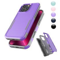 For iPhone 16 Pro Max Case 5G 2024, Sturdy Phone Case for Apple 16 Pro Max 6.9 inch ,Njjex Shockproof Heavy Duty Armor Hard Plastic & Rubber Rugged Bumper 2-in-1 Case Cover -Purple